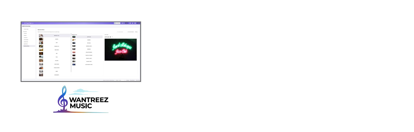 هذه صورة لواجهة الحل التي تسلط الضوء على محتوى WANTREEZ MUSIC.