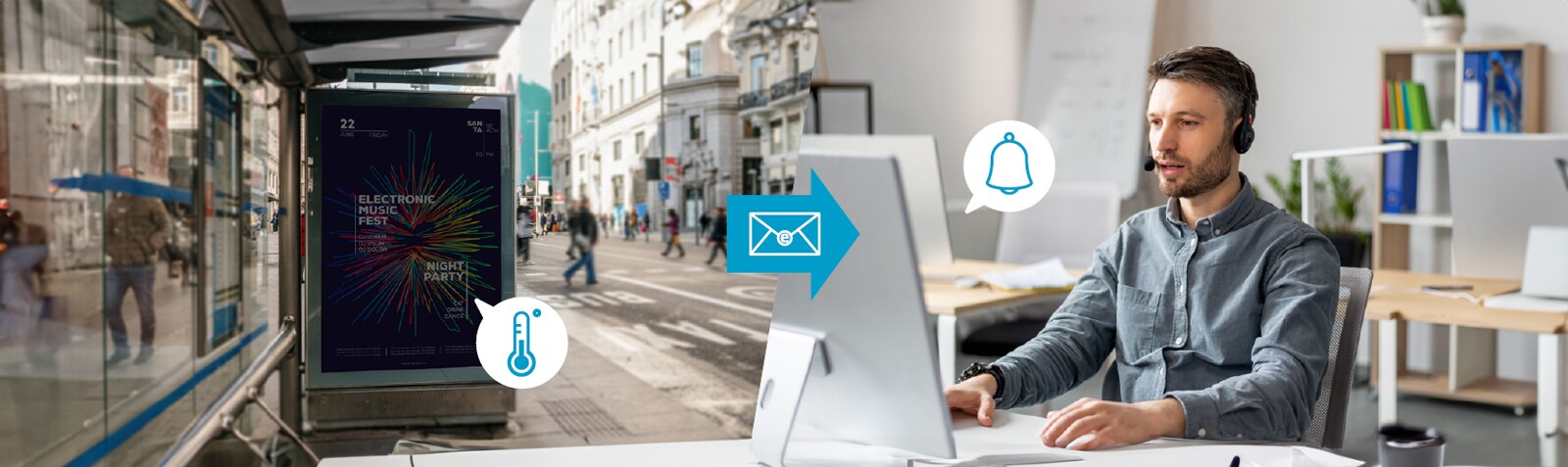 إذا تجاوزت درجة حرارة الأجهزة الخارجية الحد المُعيَّن، يتم إرسال إشعار بالبريد الإلكتروني تلقائيًا إلى الشخص المسؤول.