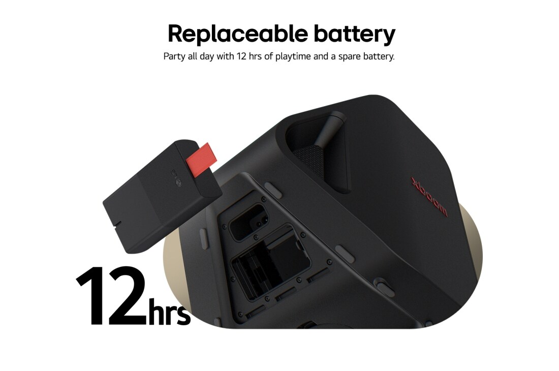 LG xboom Stage 301 تم ضبطه بواسطة will.i.am, USP card: Replaceable battery, STAGE301, thumbnail 4