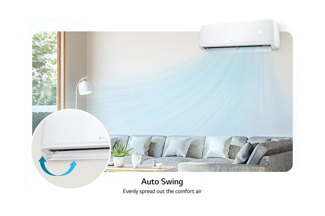 LG مكيف سبليت سعة 2 طن، عاكس مزدوج وتبريد نفاث, التأرجح التلقائي, T24ZCA, thumbnail 9