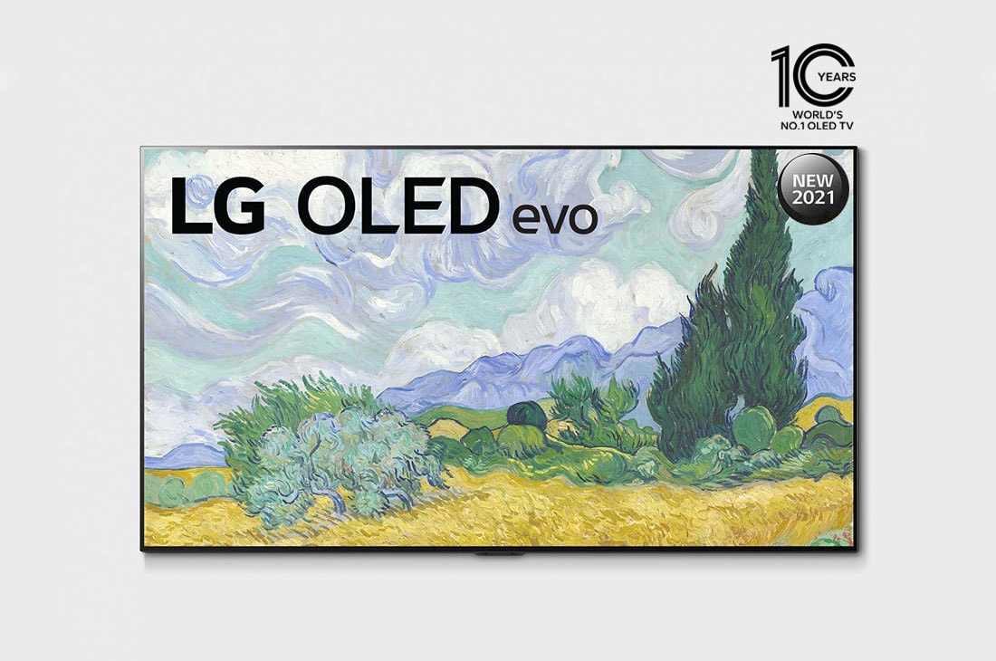 LG تلفزيون OLED مقاس 65 بوصة من مجموعة G1، تصميم المعرض 4K بتقنية HDR السينمائية ومنصة WebOS الذكية وميزة تعتيم البكسل ThinQ AI, مظهر أمامي, OLED65G1PVA