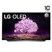 LG تلفزيون OLED مقاس 55 بوصة موديل C1، بتصميم الشاشة السينمائية 4K وتقنية HDR السينمائية ومنصة WebOS الذكية وميزة تعتيم البكسل ThinQ AI, مظهر أمامي, OLED55C1PVB, thumbnail 1