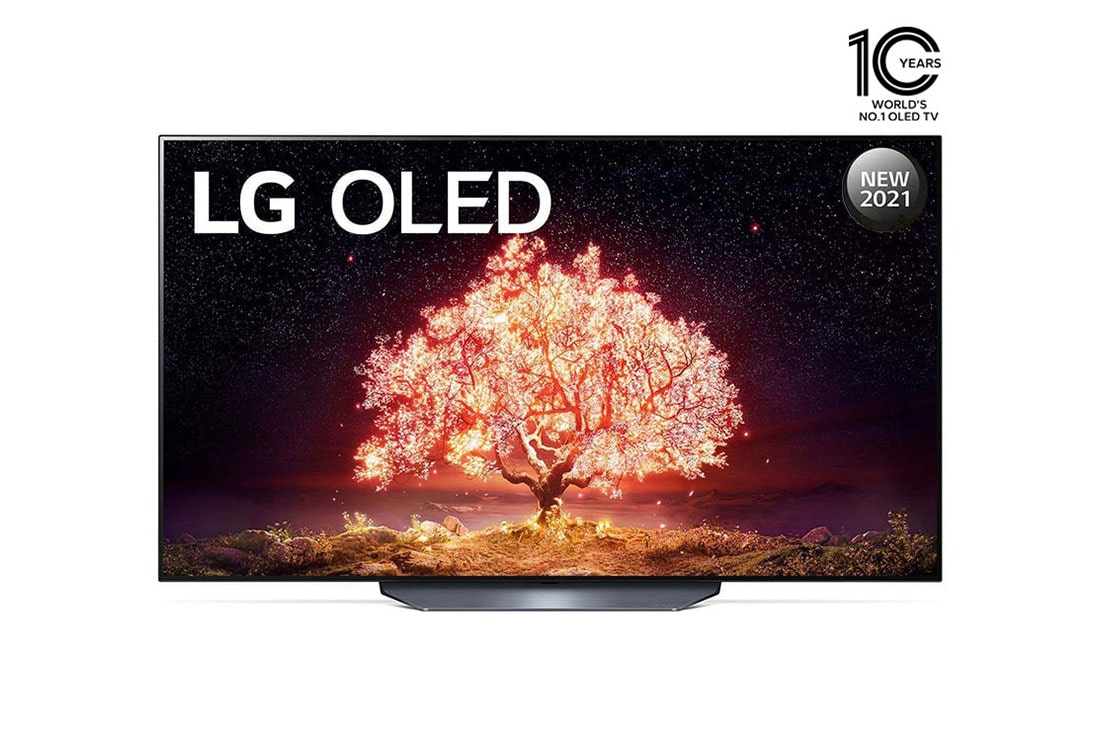 LG تلفزيون ال جي OLED مقاس 77 بوصة من مجموععة B1 مع 4K HDR ونظام التشغيل webOS22 ومزودة بتقنية ThinQ AI., منظر أمامي لتلفزيون OLED من إل جي, OLED77B1PVA