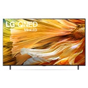 LG تلفزيون QNED 75 بوصة من مجموعة QNED90، تصميم شاشة سينمائية 4K بتقنية HDR السينمائية ومنصة WebOS الذكية وميزة تقنية ThinQ AI Mini LED, منظر أمامي لتلفزيون QNED من إل جي, 75QNED90VPA, thumbnail 1