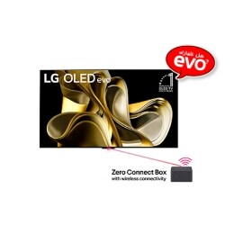 منظر أمامي لتلفزيون LG OLED evo وشعار "تلفزيون OLED رقم 1 في العالم طوال 10 أعوام" وشعار ضمان لمدة 5 أعوام على الشاشة2