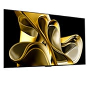 LG تلفزيون LG OLED evo AI M3 الذكي الأول من نوعه على مستوى العالم بخاصية True Wireless TV مقاس 83 بوصة مع إمكانية نقل الصوت والفيديو لاسلكيًا بدقة 4K 120Hz , منظر جانبي مائل قليلاً متجه ناحية اليمين لتلفزيون LG OLED G3 معلَّق على الجدار, OLED83M36LA, thumbnail 3