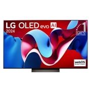 LG تلفزيون LG OLED evo C4 4K الذكي مقاس 77 بوصة المدعوم بجهاز التحكم AI Magic remote وتكنولوجيا الصوت Dolby Vision وواجهة webOS24 طراز عام 2024, صورة أمامية لتلفزيون LG OLED TV وOLED C4 وشعار OLED Emblem رقم 1 على مستوى العالم لمدة 11 عامًا وشعار نظام التشغيل webOS Re:New Program على الشاشة, OLED77C46LA, thumbnail 2