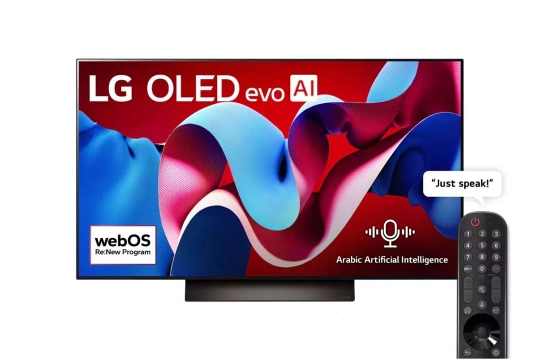 LG تلفزيون LG OLED evo C4 4K الذكي مقاس 77 بوصة المدعوم بجهاز التحكم AI Magic remote وتكنولوجيا الصوت Dolby Vision وواجهة webOS24 طراز عام 2024, OLED77C46LA