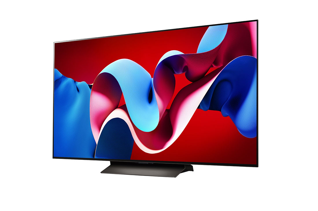 LG تلفزيون LG OLED evo C4 4K الذكي مقاس 55 بوصة المدعوم بجهاز التحكم AI Magic remote وتكنولوجيا الصوت Dolby Vision وواجهة webOS24 طراز عام 2024, صورة جانبية بزاوية مائلة لليسار لتلفزيون LG OLED evo TV،‏ OLED C4, OLED55C46LA, thumbnail 3