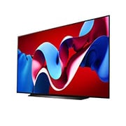 LG تلفزيون LG OLED evo C4 4K الذكي مقاس 83 بوصة المدعوم بجهاز التحكم AI Magic remote وتكنولوجيا الصوت Dolby Vision وواجهة webOS24 طراز عام 2024, صورة جانبية مائلة لليسار لتلفزيون LG OLED evo TV،‏ OLED C4, OLED83C46LA, thumbnail 4