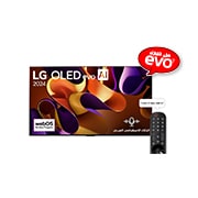LG تلفزيون LG OLED evo G4 4K الذكي مقاس 83 بوصة المدعوم بجهاز التحكم AI Magic remote وتكنولوجيا الصوت Dolby Vision وواجهة webOS24 طراز عام 2024, صورة أمامية لتلفزيون LG OLED evo AI TV، طراز OLED G4. يظهر على الشاشة شعار OLED رقم 1 في العالم منذ 11 عامًا وشعار webOS Re:New Program وشعار الضمان لمدة خمس سنوات, OLED83G46LA, thumbnail 1
