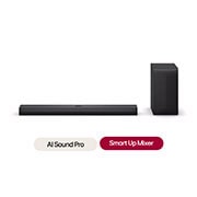 LG مكبر صوت S70TY ساوند بار للتلفزيون مع تقنية Dolby Atmos موديل 2024 من إل جي, Front view of LG Soundbar S70TY and SubWoofer, S70TY, thumbnail 1
