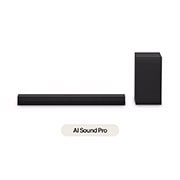 LG مكبر صوت ساوند بار للتلفزيون مع تقنية AI و2.1 قناة موديل 2024 من إل جي, صورة أمامية لمكبر الصوت LG Soundbar S40T ومضخم الصوت subwoofer, S40T, thumbnail 1
