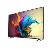 LG تلفزيون LG QNED MiniLED QNED90 4K Smart TV AI مقاس 75 بوصة المدعوم بجهاز التحكم AI Magic remote وميزة HDR10 وواجهة webOS24 طراز عام 2024, صورة جانبية بزاوية مائلة لليسار لتلفزيون LG QNED TV،‏ وQNED90, 75QNED90T6A, thumbnail 3