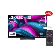 LG تلفزيون LG OLED evo AI CS5 مقاس 65 بوصة بدقة 4K 120Hz بجهاز تحكم AI Magic remote و AI Picture Pro, صورة أمامية لتلفزيون LG OLED evo AI CS5 4K Smart TV الذكي. يظهر شعار OLED رقم 1 على مستوى العالم لمدة 12 عامًا وشعار LG OLED evo AI 2025 على الشاشة., OLED55CS5VA, thumbnail 1