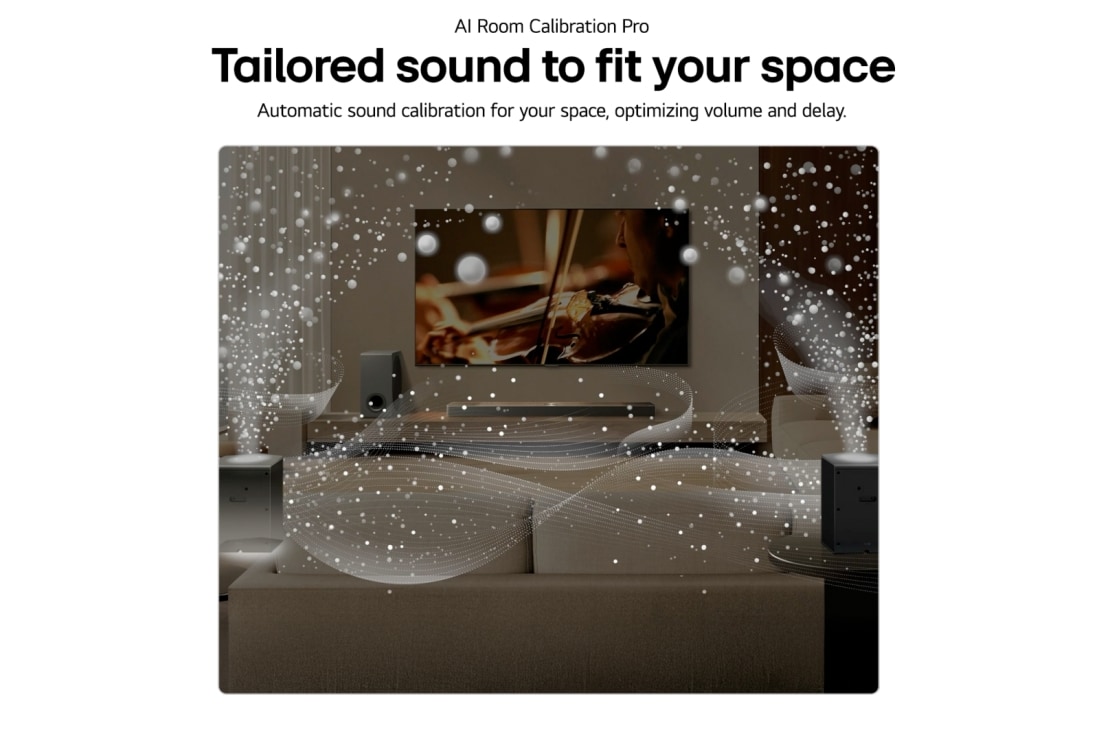 LG مكبر صوت LG Soundbar بنظام صوت محيطي 9.1.5 قناة، تقنية Dolby Atmos، معايرة الغرفة بالذكاء الاصطناعي, بطاقة USP: Room Calibration Pro, S95AR, thumbnail 14