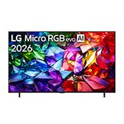 LG تلفزيون LG Micro RGB evo AI MRGB95 الذكي 4K مقاس 75 بوصة، تغطية ألوان 100% ومعدل تحديث 330Hz, تُظهر الواجهة الأمامية لجهاز LG Micro RGB evo AI MRGB95، الذي تم طرحه في عام 2026، صورة حية وواضحة للغاية بألوان حمراء وخضراء وزرقاء حادة، ويتميز بشاشة مقاس 100 بوصة ونظام webOS و RGB Primary Color Ul, 75MRGB95B6A, thumbnail 1