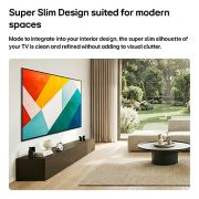 LG تلفزيون LG QNED evo AI QNED85 Mini LED الذكي 4K مقاس 86 بوصة، ألوان غنية وتجربة مشاهدة غامرة, يُثبَّت تلفزيون LG QNED evo AI QNED85 Mini LED بتصميمه النحيف على الحائط في مساحة معيشة مشرقة ومفتوحة، ليبرز بهيكل أنيق ينسجم بسلاسة مع الديكور الداخلي، بينما يعرض عملاً فنّيًا تجريديًا جريئًا بألوان , 86QNED85B6T, thumbnail 13