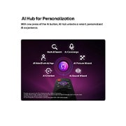 LG تلفزيون LG QNED evo AI QNED84 Mini LED 4K الذكي مقاس 75 بوصة، إصدار 2026  , يتميّز LG QNED evo AI Mini LED QNED84 بمنصة AI Hub لتجربة مخصصة، مع أيقونة الذكاء الاصطناعي فوق جهاز التحكّم عن بُعد، محاطة بتسميات تشمل: Multi AI Search، وAI Concierge، وAI Voice ID مع My Page، وAI C, 75QNED84B6T, thumbnail 10
