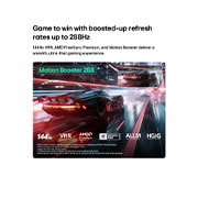 LG تلفزيون LG QNED evo AI QNED84 Mini LED 4K الذكي مقاس 75 بوصة، إصدار 2026  , يُظهر LG QNED evo AI Mini LED QNED84 for Ultimate Gameplay مشهد سباق نابض بالحياة وعالي السرعة مع إدراج مقارنة ضبابية تسلط الضوء على Motion Booster 288، مع دعم 144Hz وVRR وAMD FreeSync وALLM وHGiG وGe, 75QNED84B6T, thumbnail 12