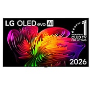 LG تلفزيون Wallpaper TV LG OLED evo AI W6 True Wireless 4K الذكي مقاس 83 بوصة، إصدار 2026, يعرض المنظر الأمامي لتلفزيون LG OLED evo AI W6 Wallpaper، الذي تم إصداره في عام 2026، تكوينًا ديناميكيًا شبيهًا بالموجات على الشاشة، مع إبراز Wallpaper Design وTrue Wireless Technology وHyper Radiant , OLED83W66LA, thumbnail 1