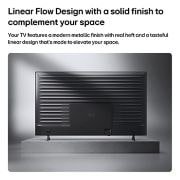 LG تلفزيون LG QNED AI QNED70 Mini LED 4K الذكي مقاس 65 بوصة، إصدار 2026, يظهر LG QNED AI Mini LED QNED70 من الخلف، ويكشف عن لوحة خلفية معدنية ذات حواف أفقية متساوية المسافات تضفي مظهرًا أنيقًا ومنظمًا وتؤكد على تصميم Linear Flow Design عبر السطح بأكمله., 65QNED70B6T, thumbnail 12