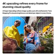 LG تلفزيون LG QNED evo AI QNED85 Mini LED 4K الذكي مقاس 65 بوصة، إصدار 2026, يُظهر تلفزيون LG QNED evo AI Mini LED QNED85 المزود بتقنية AI Picture Pro وDynamic Tone Mapping Pro مشهدًا لنمط الحياة في الهواء الطلق من زاوية منخفضة مع شخصين بين الزهور النابضة بالحياة، حيث يتعرّف ا, 65QNED85B6T, thumbnail 6