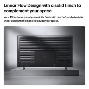 LG تلفزيون LG QNED AI QNED70 Mini LED 4K الذكي مقاس 85 بوصة، إصدار 2026, يظهر LG QNED AI Mini LED QNED70 من الخلف، ويكشف عن لوحة خلفية معدنية ذات حواف أفقية متساوية المسافات تضفي مظهرًا أنيقًا ومنظمًا وتؤكد على تصميم Linear Flow Design عبر السطح بأكمله., 85QNED70B6T, thumbnail 13