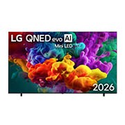 LG تلفزيون LG QNED evo AI QNED85 Mini LED 4K الذكي مقاس 100 بوصة، إصدار 2026, يُظهر المنظر الأمامي لتلفزيون LG QNED evo AI Mini LED QNED85، إصدار 2026، الشاشة وهي تمتلئ بانفجارات لونية نابضة وانسيابية تحاكي حركة الطلاء متعدد الألوان، بينما تمتزج سحب كثيفة من الألوان بسلاسة تامة, 100QNED85B8, thumbnail 1