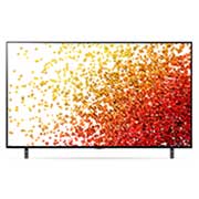 LG تلفزيون NanoCell 55 بوصة من مجموعة NANO90، بتصميم الشاشة السينمائية 4K بتقنية HDR ومنصة WebOS الذكية مع تقنية ThinQ AI, رؤية أمامية مع صورة بينية, 55NANO90VPA, thumbnail 4