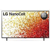 LG تلفزيون NanoCell 55 بوصة من مجموعة NANO90، بتصميم الشاشة السينمائية 4K بتقنية HDR ومنصة WebOS الذكية مع تقنية ThinQ AI, منظر أمامي لتلفزيون NanoCell من إل جي, 55NANO90VPA, thumbnail 2