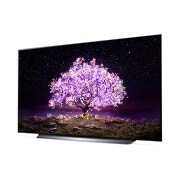 LG تلفزيون OLED مقاس 65 بوصة من مجموعة C1، بتصميم الشاشة السينمائية 4K وتقنية HDR السينمائية ومنصة WebOS الذكية وميزة تعتيم البكسل ThinQ AI, مظهر جانبي - 15 درجة, OLED65C1PVB, thumbnail 4