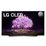 LG تلفزيون OLED مقاس 65 بوصة من مجموعة C1، بتصميم الشاشة السينمائية 4K وتقنية HDR السينمائية ومنصة WebOS الذكية وميزة تعتيم البكسل ThinQ AI, مظهر أمامي, OLED65C1PVB, thumbnail 2