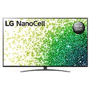 LG تلفزيون NanoCell مقاس 65 بوصة من مجموعة NANO86، بتصميم الشاشة السينمائية 4K وتقنية HDR النشطة ومنصة WebOS الذكية وميزة التعتيم الموضعي مع تقنية ThinQ AI, منظر أمامي لتلفزيون NanoCell من إل جي, 65NANO86VPA, thumbnail 1