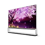 LG تلفزيون OLED 88 بوصة من مجموعة Z1 من إل جي، تصميم المعرض بتقنية HDR السينمائية ومنصة WebOS الذكية وتقنية ThinQ AI, مظهر جانبي - 30 درجة, OLED88Z1PVA, thumbnail 5