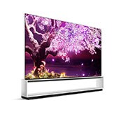 LG تلفزيون OLED 88 بوصة من مجموعة Z1 من إل جي، تصميم المعرض بتقنية HDR السينمائية ومنصة WebOS الذكية وتقنية ThinQ AI, مظهر جانبي 30 درجة, OLED88Z1PVA, thumbnail 7