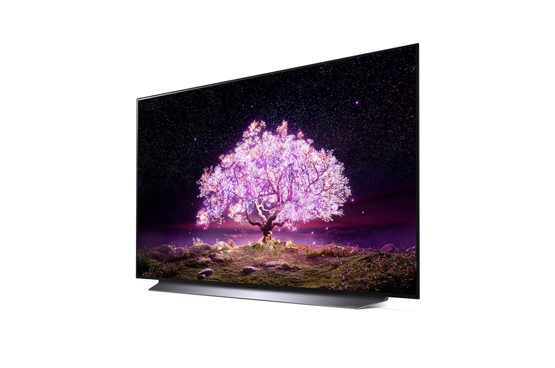 LG تلفزيون OLED مقاس 48 بوصة من مجموعة C1، بتصميم الشاشة السينمائية 4K وتقنية HDR السينمائية ومنصة WebOS الذكية وميزة تعتيم البكسل ThinQ AI, مظهر علوي, OLED48C1PVB, thumbnail 5