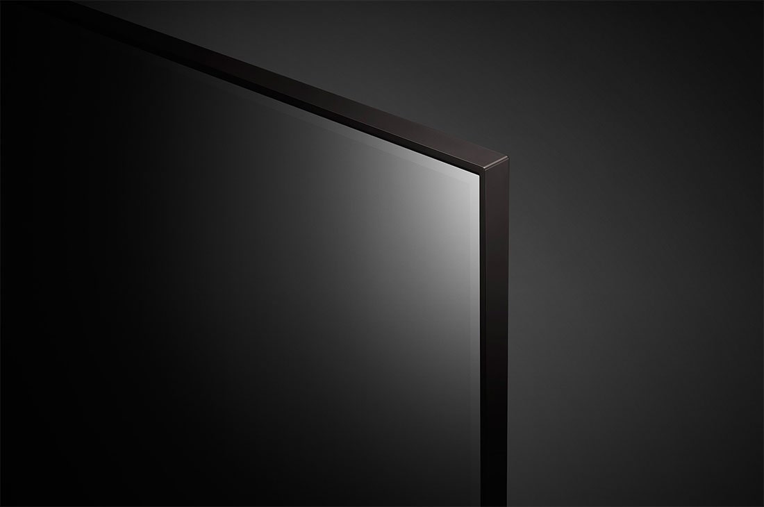 LG تلفزيون UHD 82 بوصة من مجموعة UP80 من إل جي، بتصميم الشاشة السينمائية وتقنية 4K Cinema HDR ومنصة webOS الذكية وتقنية ThinQ AI, رؤية مقربة للوحة, 82UP8050PVB, thumbnail 10