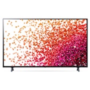 LG تلفزيون NanoCell 55 بوصة من مجموعة NANO75، بتصميم الشاشة السينمائية 4K بتقنية HDR السينمائية ومنصة WebOS الذكية مع تقنية ThinQ AI, رؤية أمامية مع صورة بينية, 55NANO75VPA, thumbnail 4