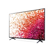 LG تلفزيون NanoCell 55 بوصة من مجموعة NANO75، بتصميم الشاشة السينمائية 4K بتقنية HDR السينمائية ومنصة WebOS الذكية مع تقنية ThinQ AI, رؤية جانبية بزاوية 30 درجة مع صورة بينية, 55NANO75VPA, thumbnail 5