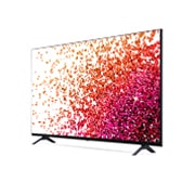 LG تلفزيون NanoCell 65 بوصة من مجموعة NANO75، بتصميم الشاشة السينمائية 4K بتقنية HDR السينمائية ومنصة WebOS الذكية مع تقنية ThinQ AI, رؤية جانبية بزاوية 30 درجة مع صورة بينية, 65NANO75VPA, thumbnail 5