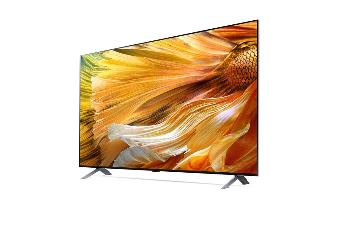 LG تلفزيون 65 بوصة من مجموعة QNED90، تصميم شاشة سينمائية 4K بتقنية HDR السينمائية ومنصة WebOS, مظهر جانبي + 30 درجة مع ملء الصورة, 65QNED90VPA, thumbnail 5