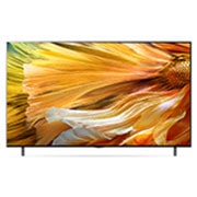 LG تلفزيون QNED 75 بوصة من مجموعة QNED90، تصميم شاشة سينمائية 4K بتقنية HDR السينمائية ومنصة WebOS الذكية وميزة تقنية ThinQ AI Mini LED, مظهر أمامي مع صورة ملء الفراغات, 75QNED90VPA, thumbnail 4