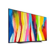 LG تلفزيون C2 بحجم 83 بوصة من LG , مظهر جانبي بزاوية طفيفة, OLED83C26LA, thumbnail 5