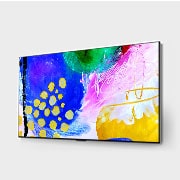 LG تلفزيون LG OLED evo بحجم 77 بوصة من السلسلة G2 بتصميم شاشة Gallery بدقة وضوح 4K بتقنية Cinema HDR ويعمل بنظام التشغيل webOS22 مع تقنية الذكاء الاصطناعي ThinQ وتقنية تعتيم البكسل, مظهر يوضح شاشة العرض الواسعة, OLED77G26LA, thumbnail 2