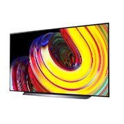LG تلفاز LG OLED مقاس 65 بوصة من سلسلة CS ، مع HDR (النطاق الديناميكي العالي) السينمائي بدقة 4K تصميم  سينمائى والمزوّد بإمكانية تعتيم البكسل بتقنية AI ThinQ للتلفزيون الذكي بنظام التشغيل WebOS, منظر جانبي بزاوية طفيفة , OLED65CS6LA, thumbnail 2