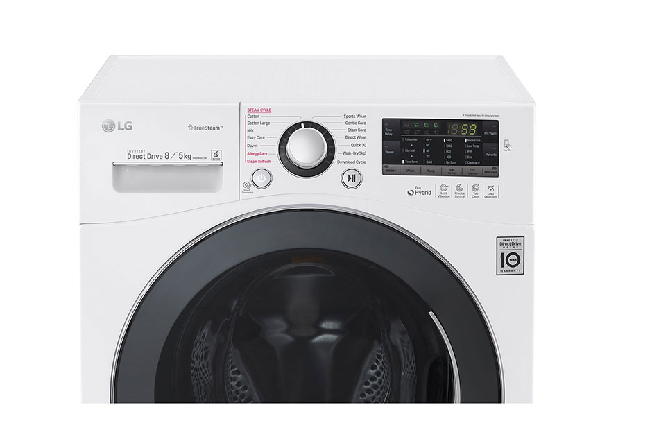 LG  10 كيلو، غسيل وتنشيف بدون توقف، غسالة ملابس بمحرك مباشر بست سرعات، لوحة تعمل باللمس فريدة، باب كروم جذاب , F14U2TDHP2N, thumbnail 10