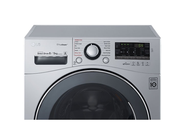 LG  10 كيلو، غسيل وتنشيف بدون توقف، غسالة ملابس بمحرك مباشر بست سرعات، لوحة تعمل باللمس فريدة، باب كروم جذاب , F14U2TDHP4N, thumbnail 10