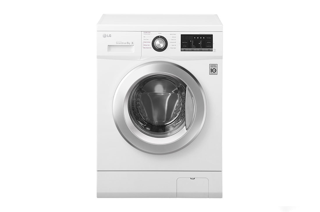 LG  غسالة تحميل أمامي 8كجم، محرك الدفع المباشر 6 حركات, تقنية العمل بالبخار, FH4G6TDY2
