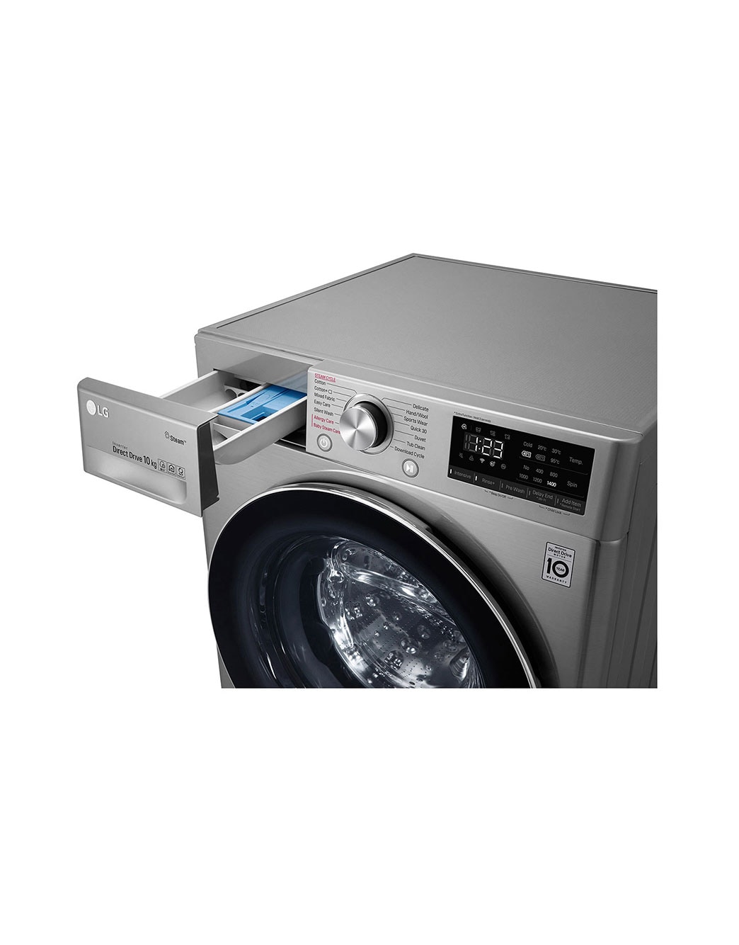 LG غسالة حجم 10 كجم سعة أكبر، تقنية AI DD، تقنية البخار, F4V5RYP2T, thumbnail 6